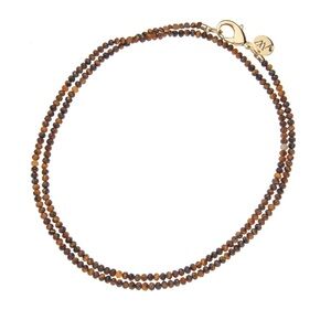 Jane Win Double Wrap Diamond Cut Beaded Necklace in Tiger’s Eye